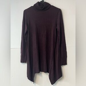 Apt. 9 Long Dark Plum Purple Turtleneck Sweater. Size Small.